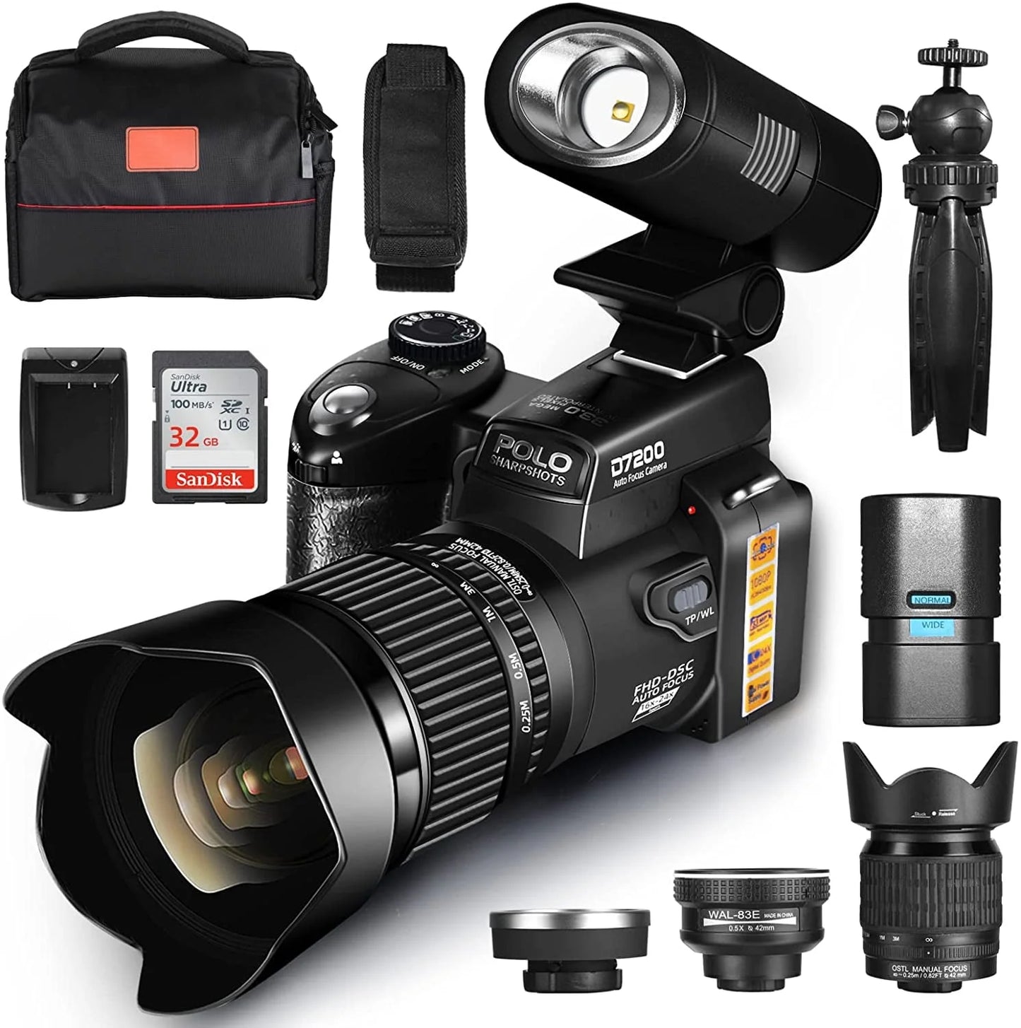 NBD Digital SLR Camera,33Mp Digital Camera with 24X Telephoto Lens for Photography Beginners