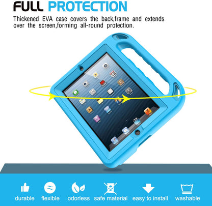 Ipad 2 3 4 Generation Kids Case（Old Model）- Built-In Screen Protector, Shockproof Handle Stand Kids Friendly Compatible with Ipad 2Nd 3Rd 4Th Generation (Blue)