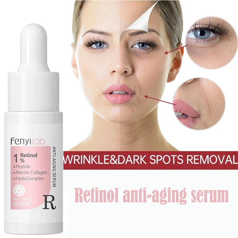 Retinol Face Serum anti Wrinkle Face Serum Remove Dark Spots Pigment Shrink Pores Firmer Moisturizing Collagen Facial Care