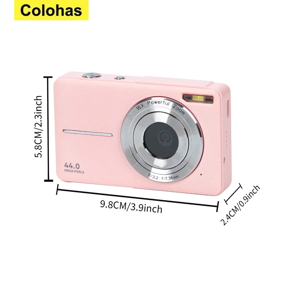 HD Digital Camera 44MP 1080P FHD Photography Camera Video Camcorder 16X Zoom Portable Vlogging Camera for Kids Adults Beginners