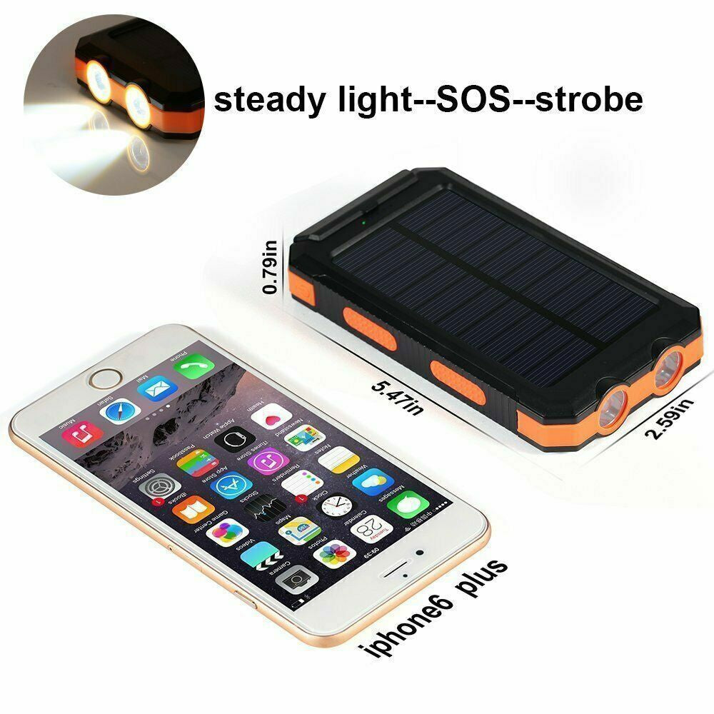 Super 20000Mah USB Portable Charger Solar Power Bank for Iphone Cell Phone 2023