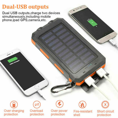 Super 20000Mah USB Portable Charger Solar Power Bank for Iphone Cell Phone 2023